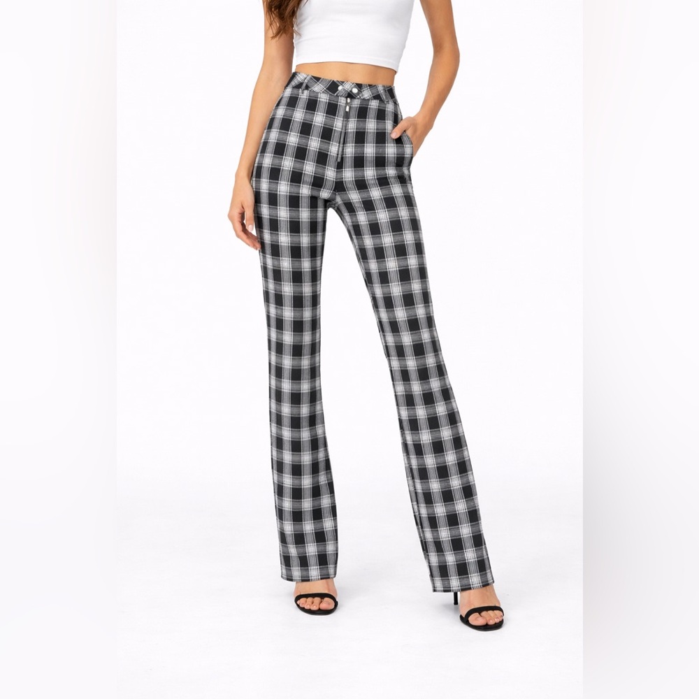 I.AM.GIA Slater Women's Black and White Checkered Trousers
